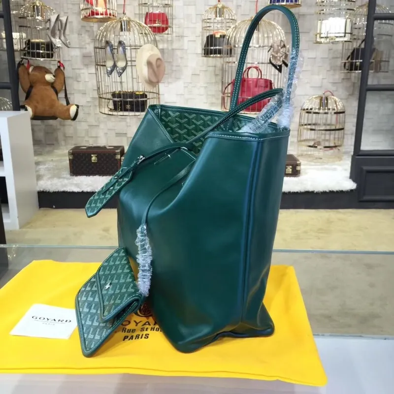 Alternative view of Goyard Green Tote Bag with Pouch