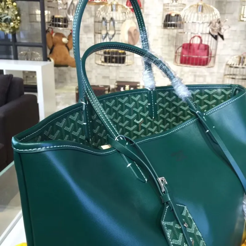 Goyard Green Tote Bag with Pouch - Image 7