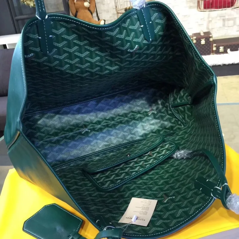 Goyard Green Tote Bag with Pouch - Image 9