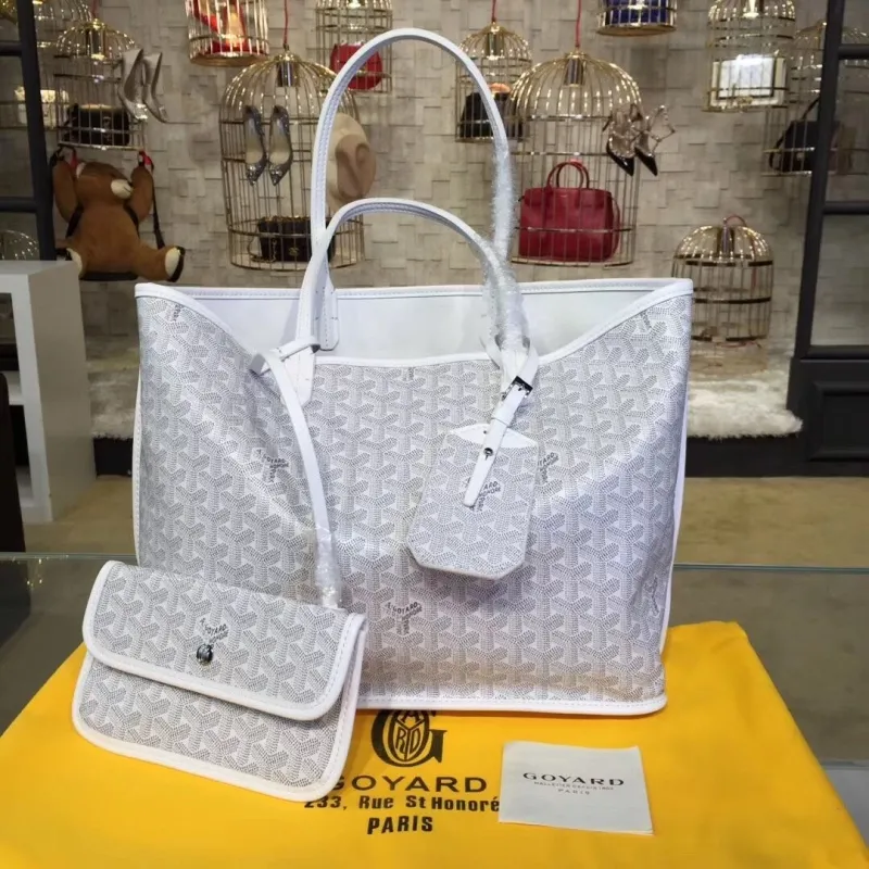 Goyard White Tote Bag With Pouch