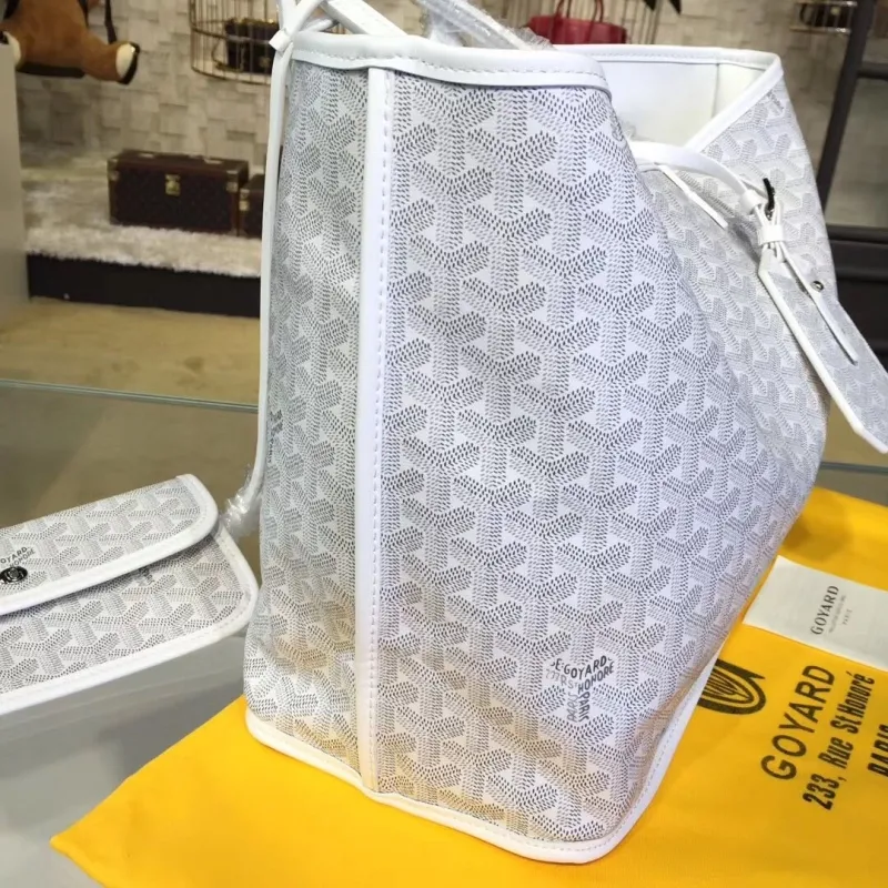 Goyard White Tote Bag With Pouch - Image 5