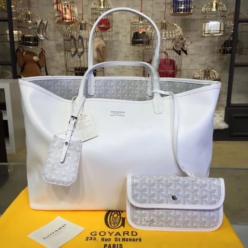 Goyard White Tote Bag with Pouch