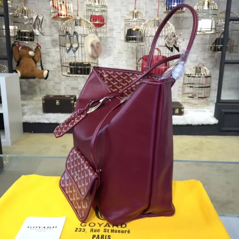Alternative view of Goyard Burgundy Tote Bag with Pouch