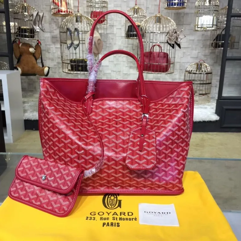 Goyard Red Tote Bag with Small Pouch