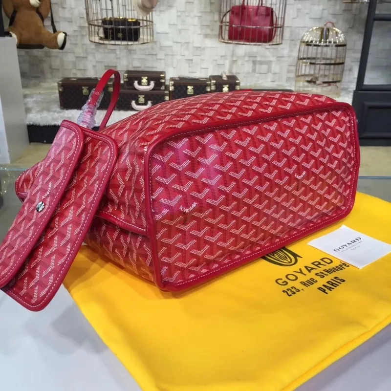Goyard Red Tote Bag with Small Pouch - Image 4