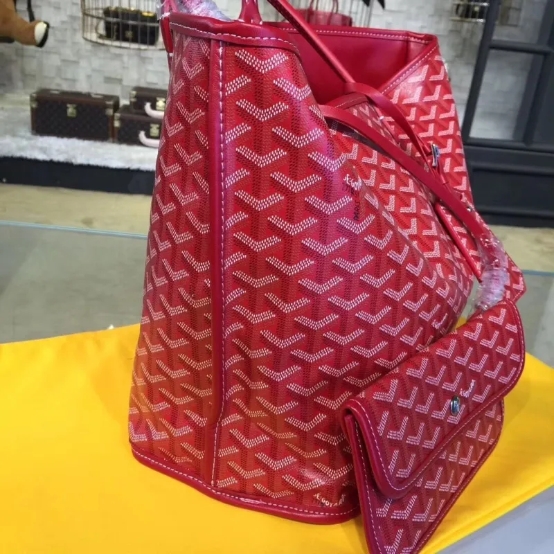 Goyard Red Tote Bag with Small Pouch - Image 5