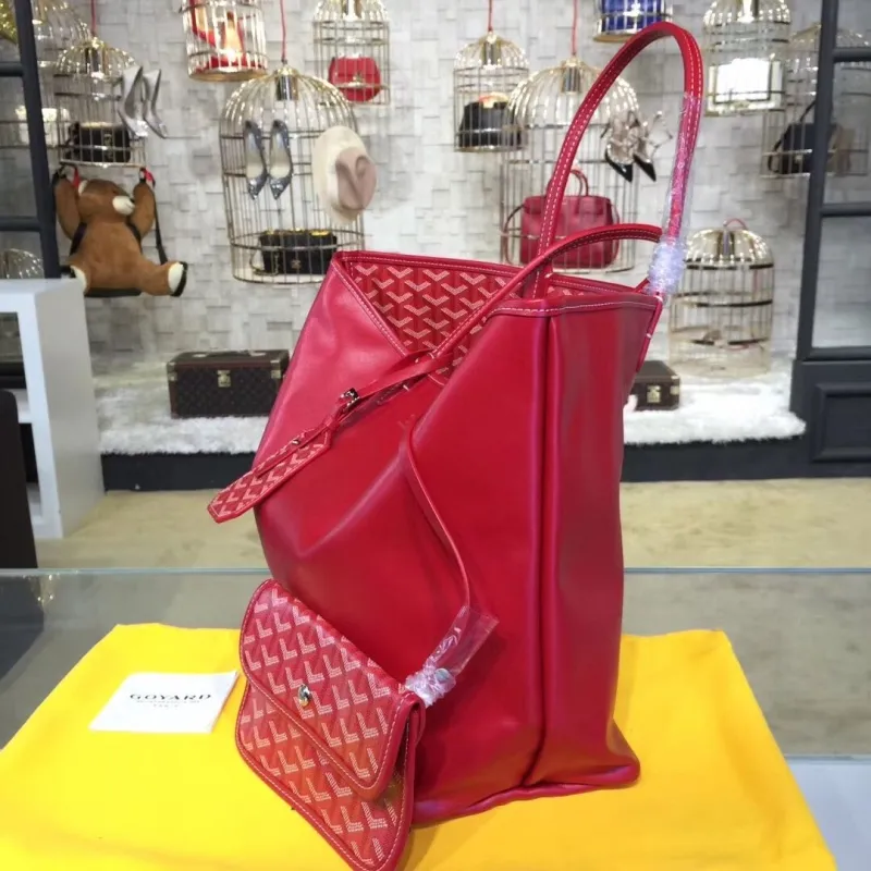Alternative view of Goyard Red Tote Shopping Bag with Pouch