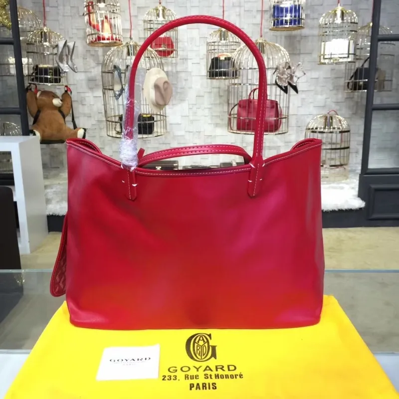 Goyard Red Tote Shopping Bag with Pouch - Image 3