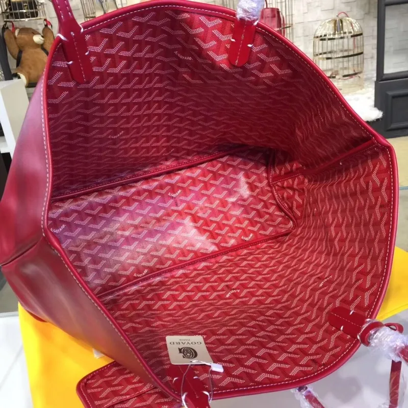Goyard Red Tote Shopping Bag with Pouch - Image 9