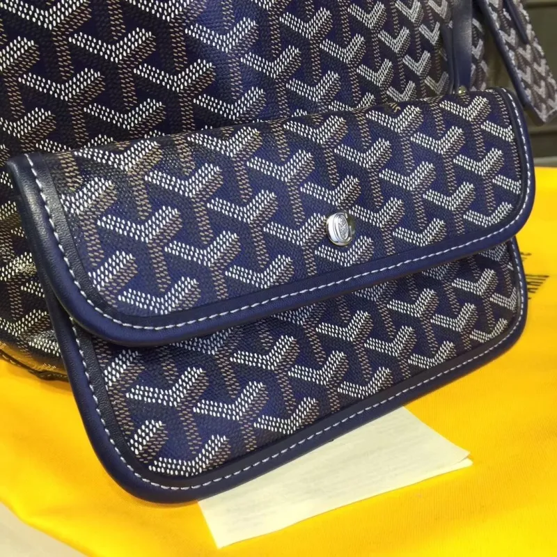 Goyard Navy Blue Tote Bag with Small Pouch - Image 7