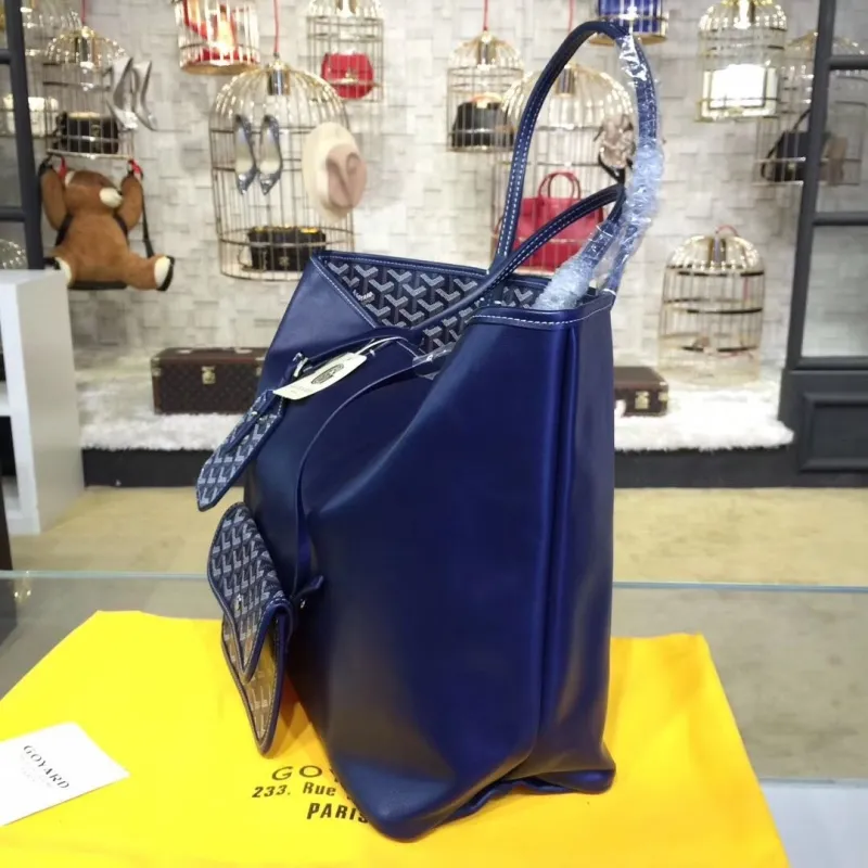 Alternative view of Goyard Blue Leather Shopping Tote Bag