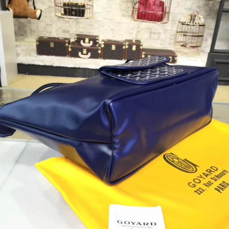 Goyard Blue Leather Shopping Tote Bag - Image 3