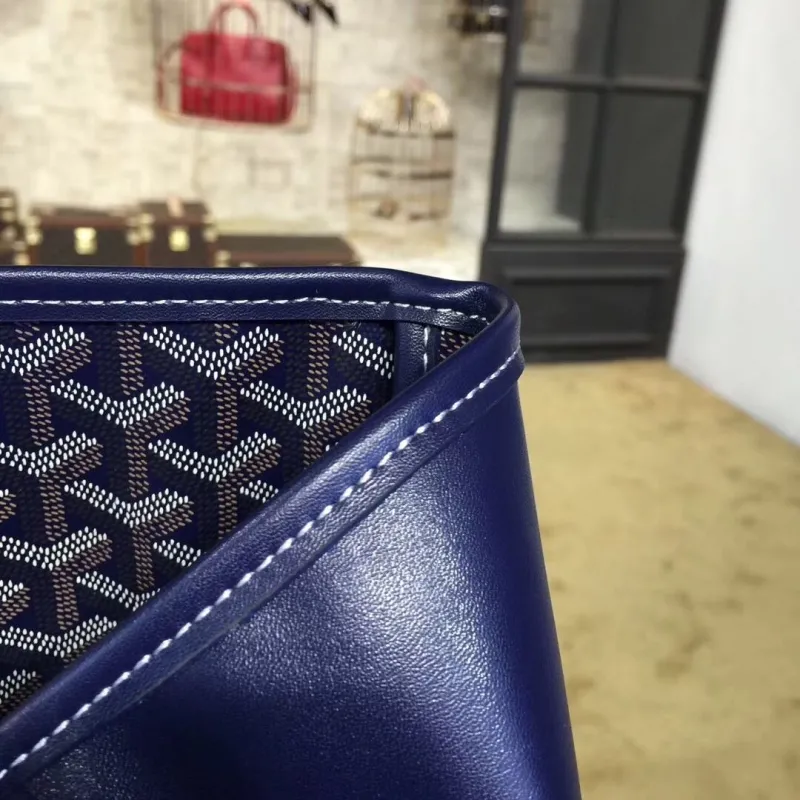 Goyard Blue Leather Shopping Tote Bag - Image 5