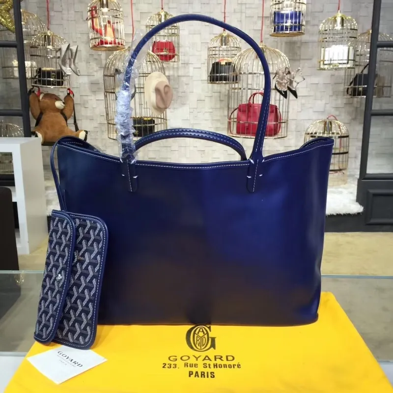 Goyard Blue Leather Shopping Tote Bag - Image 6