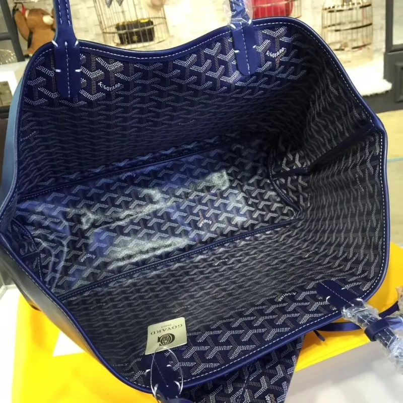 Goyard Blue Leather Shopping Tote Bag - Image 9