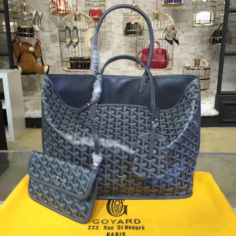 Goyard Gray Tote Bag with Pouch