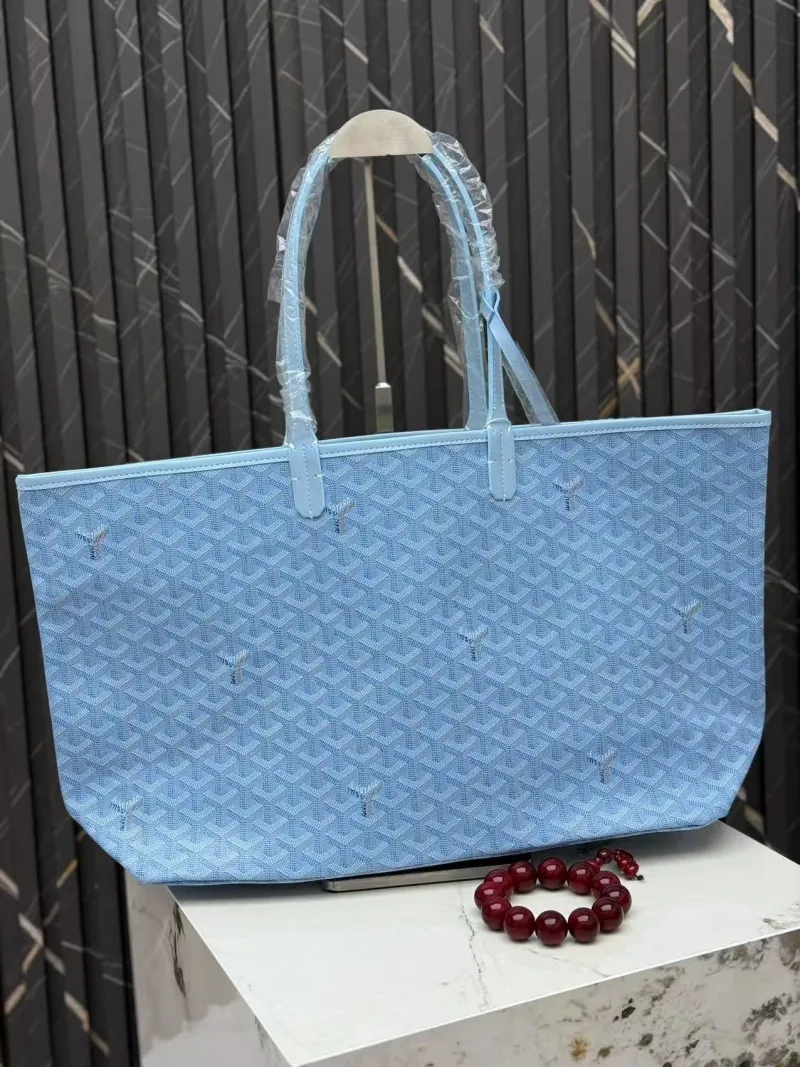 Alternative view of Goyard Light Blue Tote Bag with Small Pouch