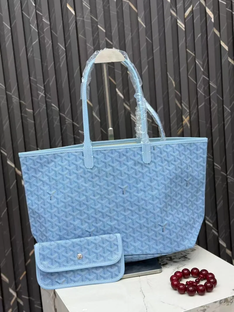 Goyard Light Blue Tote Bag with Pouch