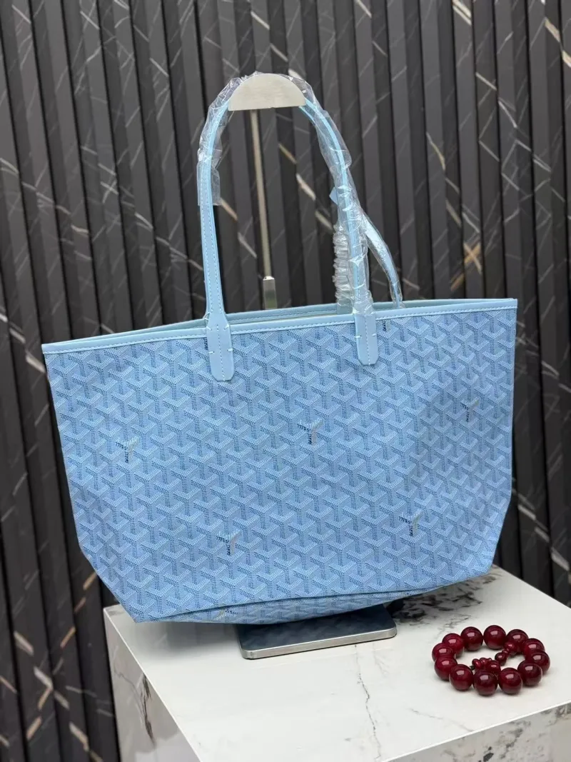 Alternative view of Goyard Light Blue Tote Bag with Pouch