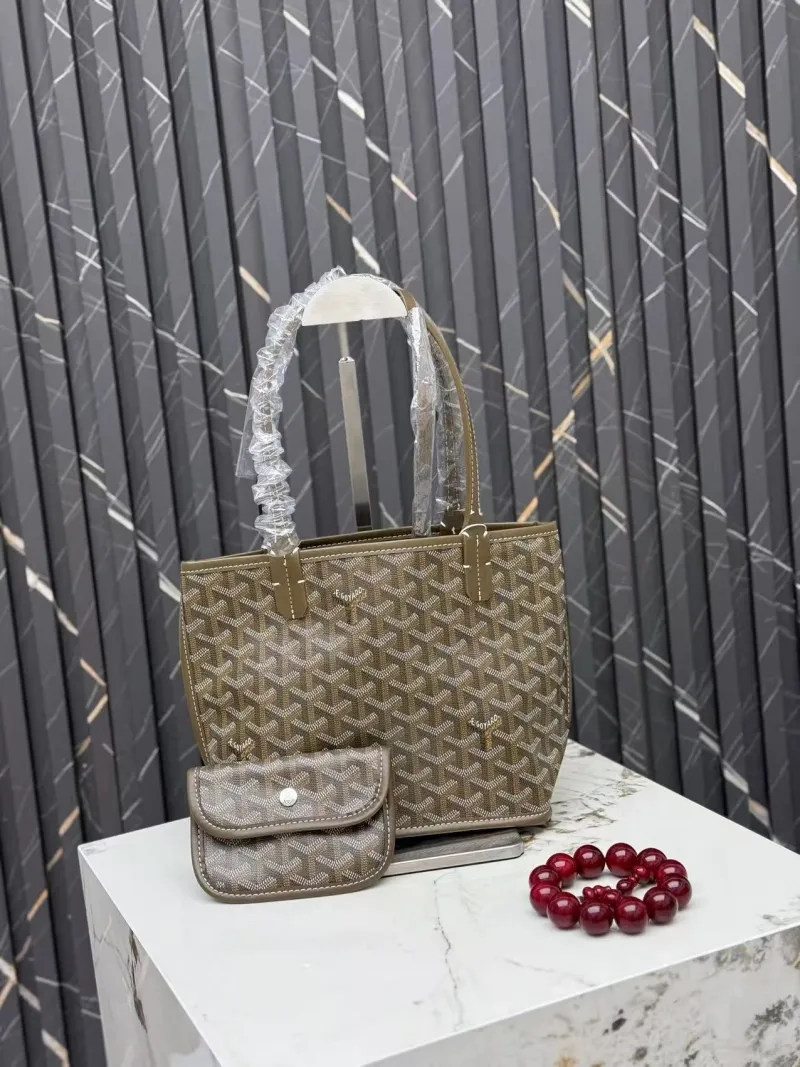 Goyard Brown Tote Bag with Small Pouch