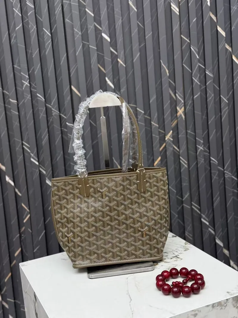Alternative view of Goyard Brown Tote Bag with Small Pouch