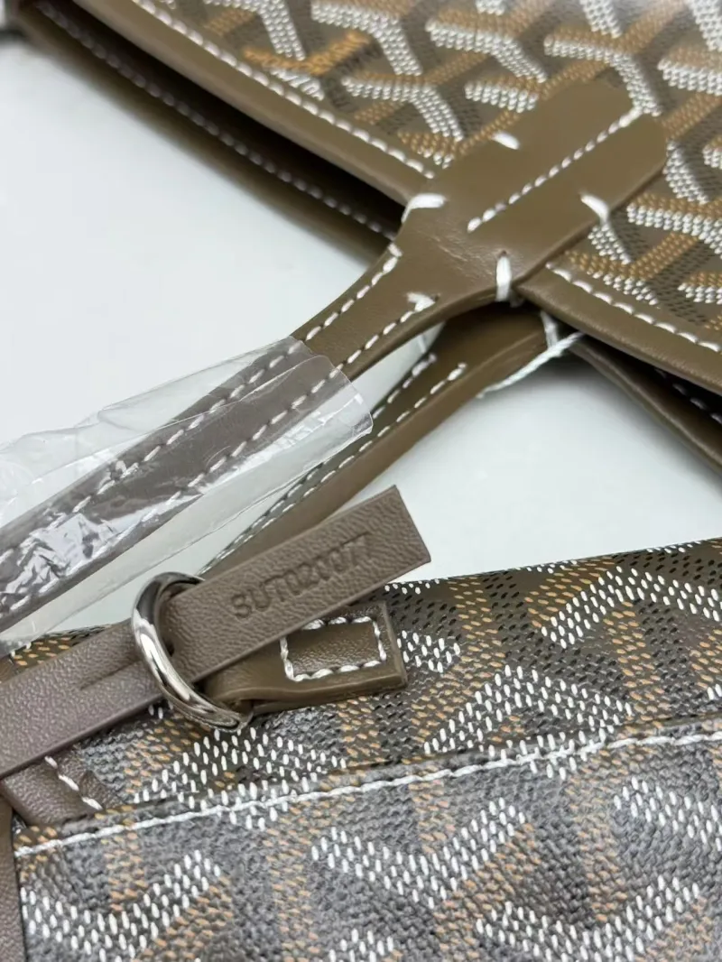 Goyard Brown Tote Bag with Small Pouch - Image 9