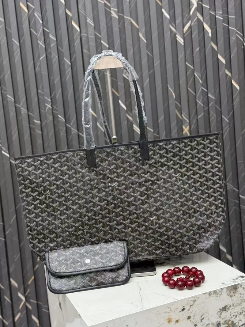 Goyard Black Tote Bag with Small Pouch