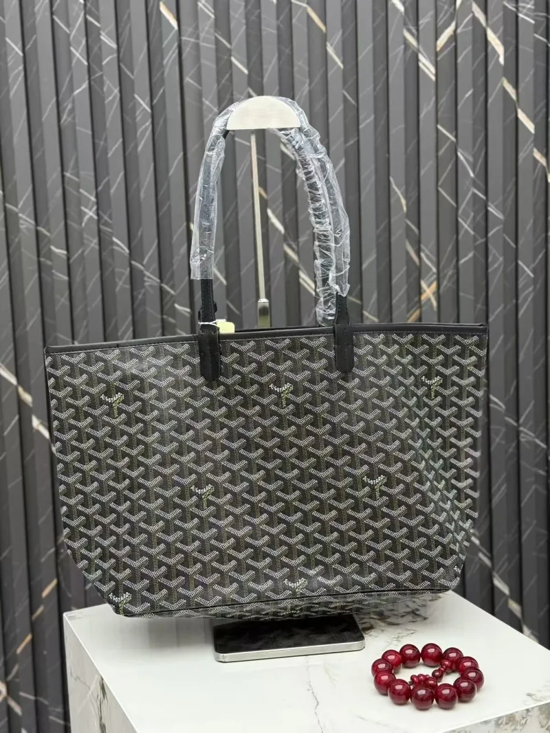 Alternative view of Goyard Black Tote Shopping Bag with Pouch
