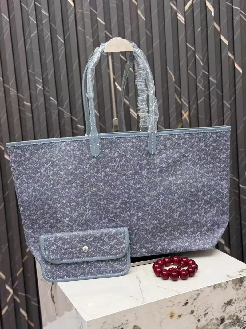 Goyard Light Blue Tote Bag with Pouch