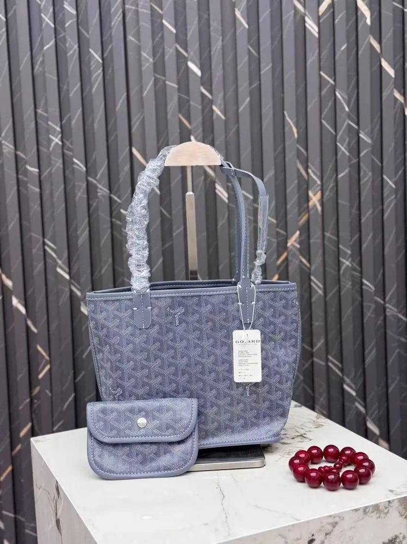 Goyard Gray Tote Bag with Small Pouch