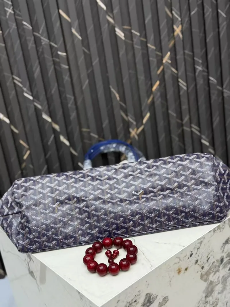 Goyard Blue Tote Bag with Matching Pouch - Image 7