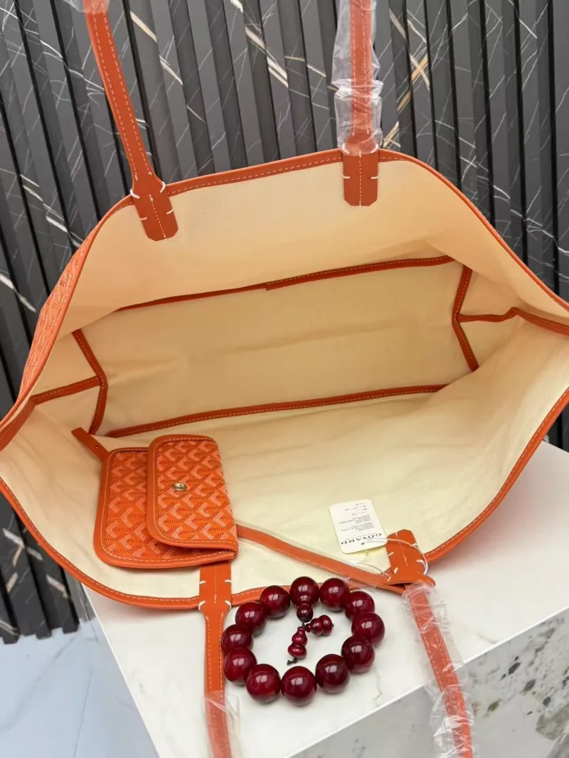 Goyard Orange Tote Bag with Small Pouch - Image 5