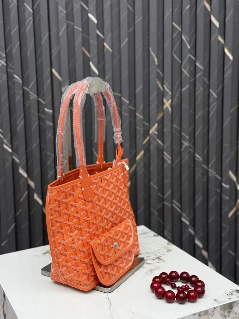 Goyard Orange Tote Bag with Pouch 401 - Image 3