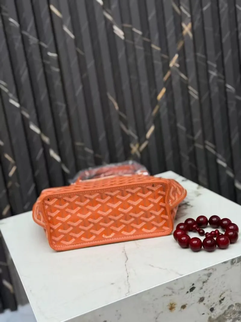 Goyard Orange Tote Bag with Pouch 401 - Image 4