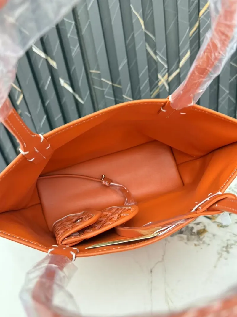 Goyard Orange Tote Bag with Pouch 401 - Image 5