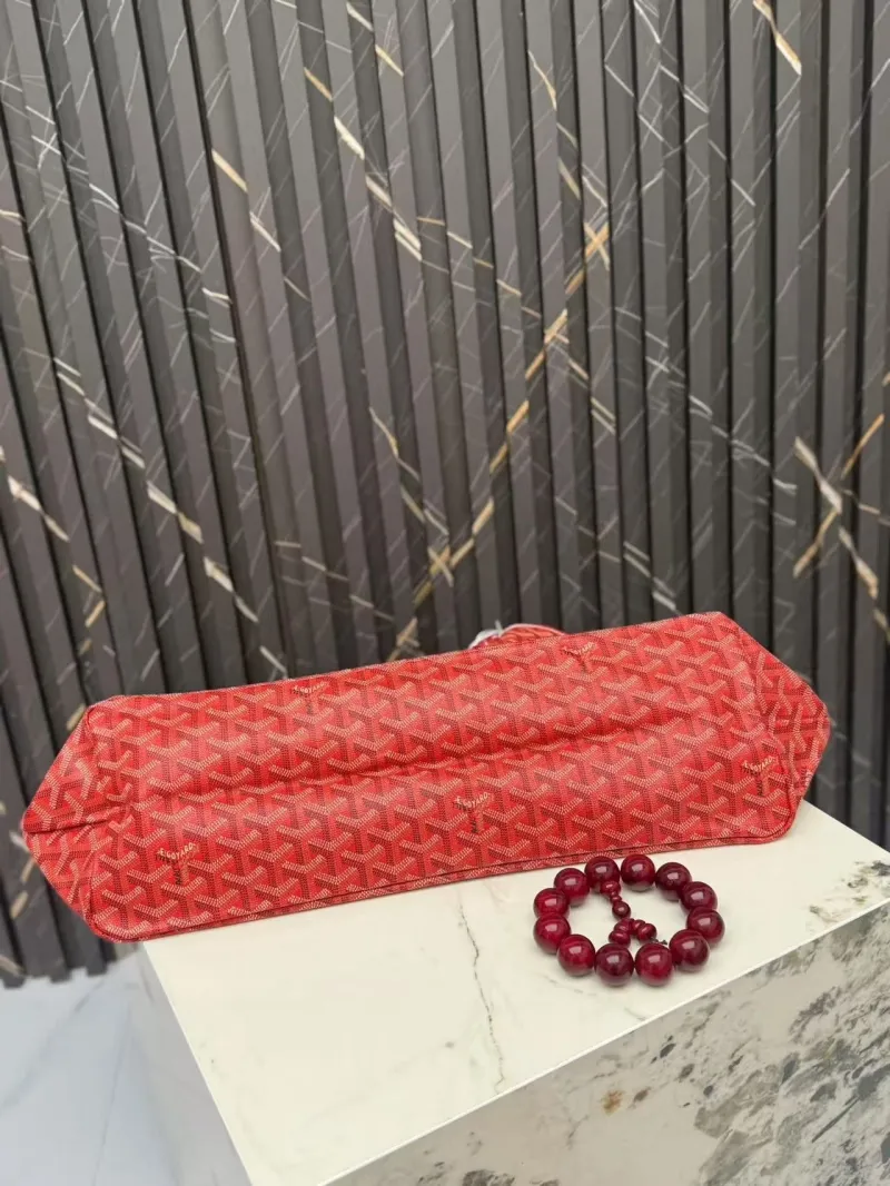 Goyard Red Tote Bag with Pouch 403 - Image 4