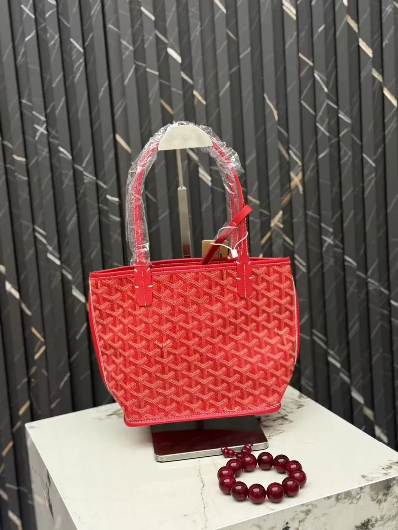 Alternative view of Goyard Red Tote Bag with Mini Pouch