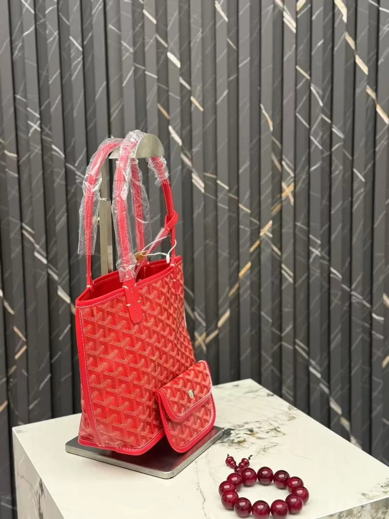 Goyard Red Tote Bag with Mini Pouch - Image 3