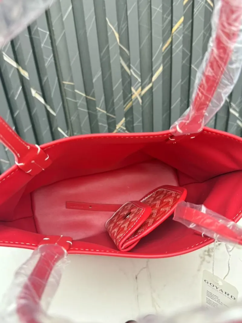 Goyard Red Tote Bag with Mini Pouch - Image 5