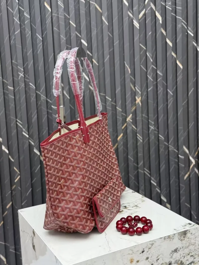 Goyard Red Tote Bag With Pouch SKU 409 - Image 3