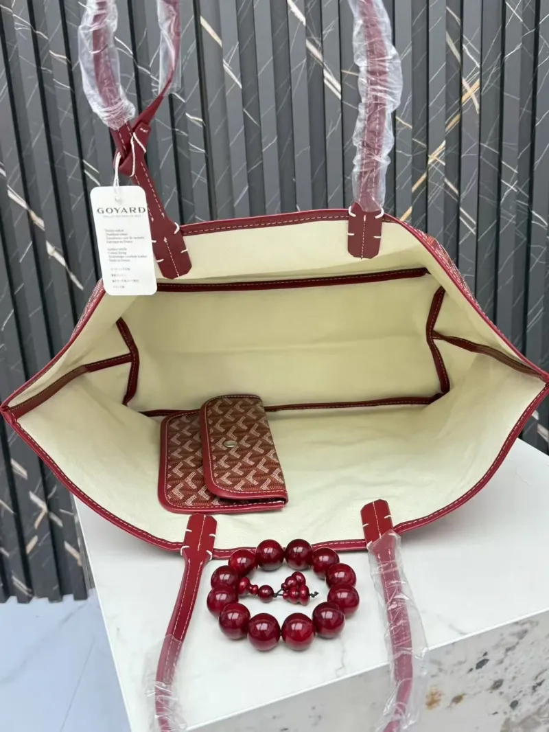 Goyard Red Tote Bag With Pouch SKU 409 - Image 5