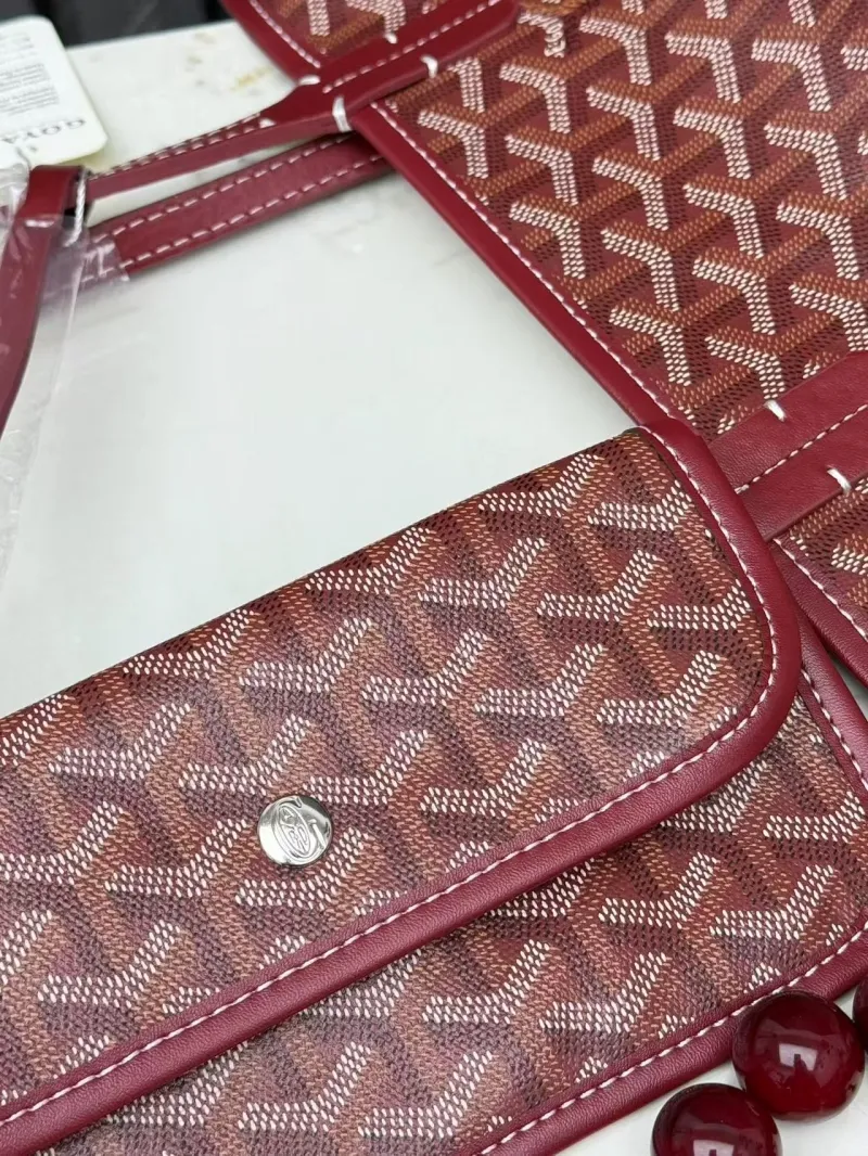 Goyard Red Tote Bag With Pouch SKU 409 - Image 7