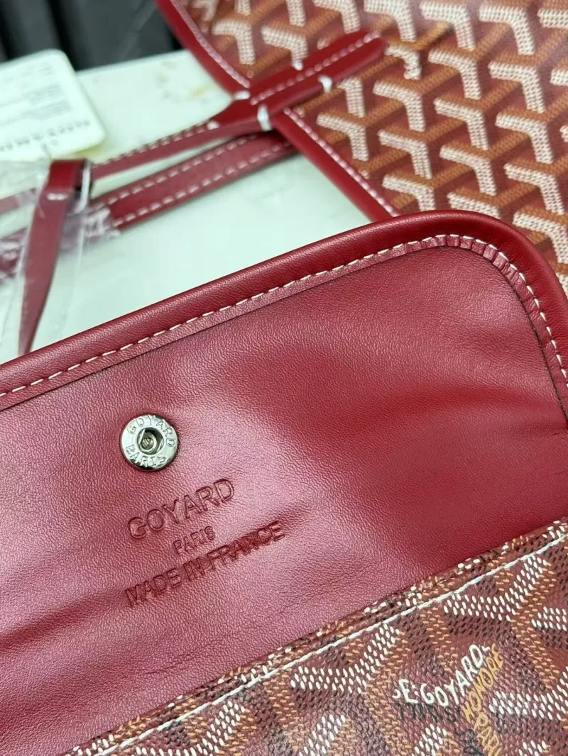 Goyard Red Tote Bag With Pouch SKU 409 - Image 8
