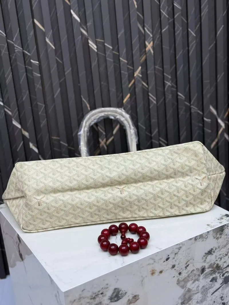 Goyard Cream Tote Bag with Pouch 411 - Image 4