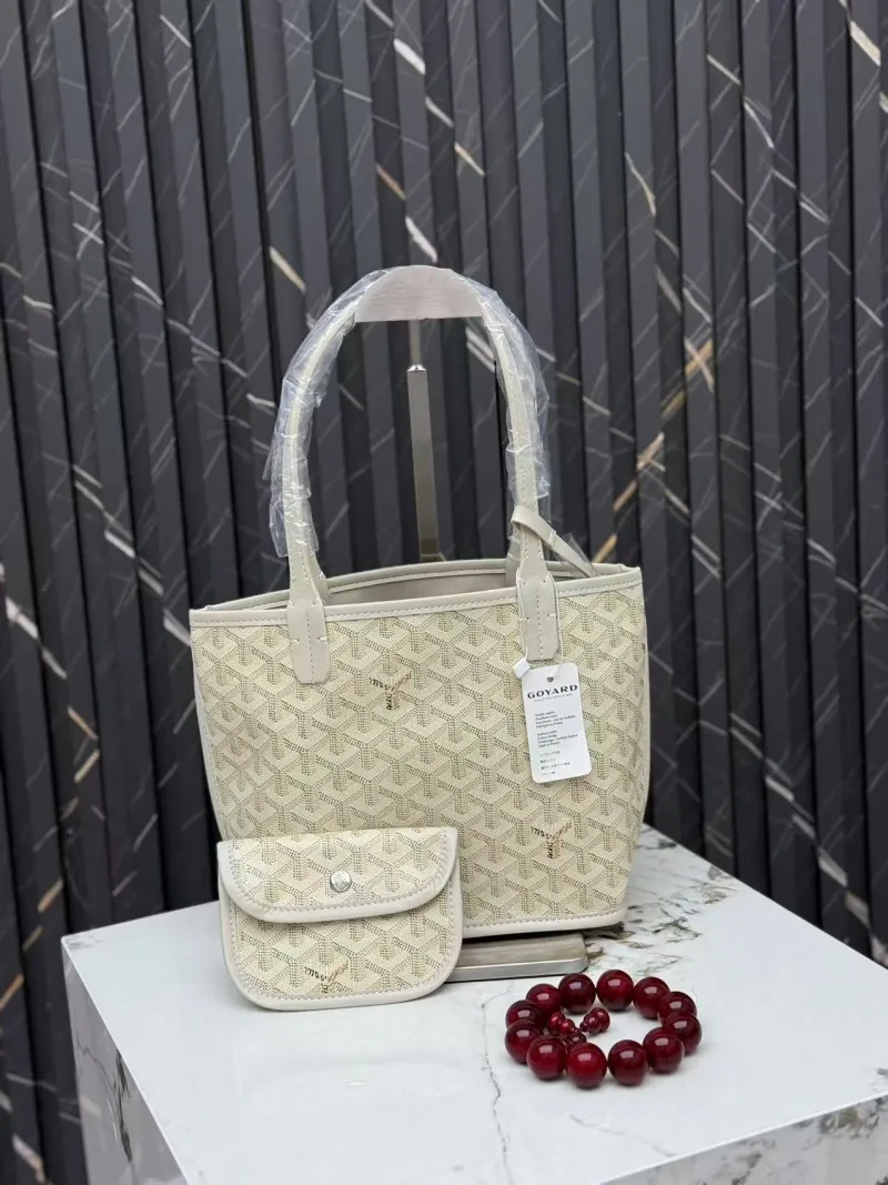 Goyard Beige Tote Bag with Small Pouch