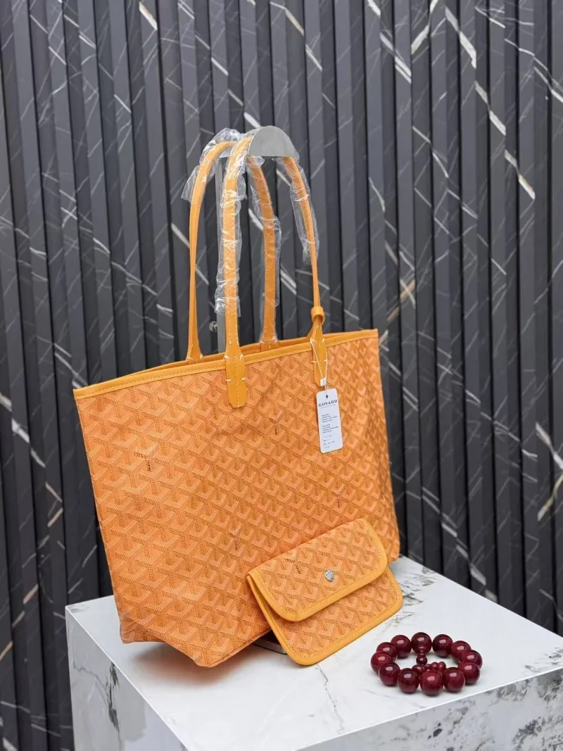 Goyard Yellow Tote Shopping Bag with Pouch - Image 3