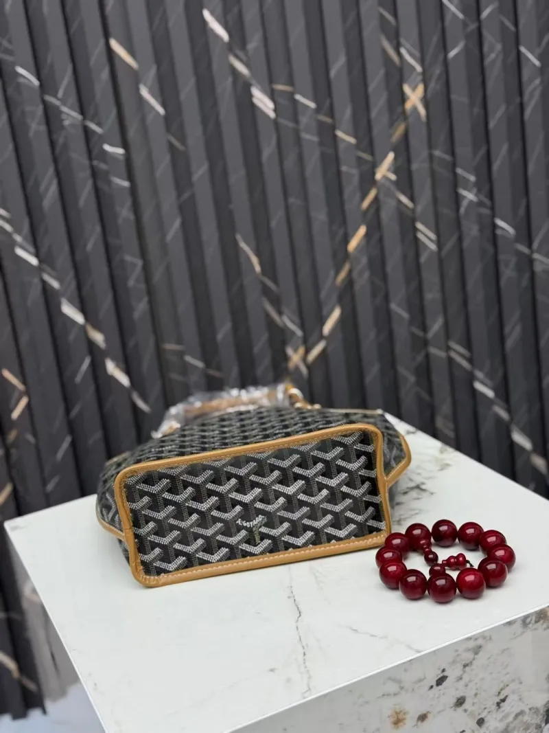 Goyard Black Tan Tote Bag with Pouch SKU 418 - Image 4