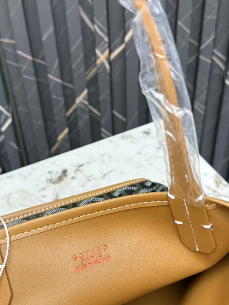 Goyard Black Tan Tote Bag with Pouch SKU 418 - Image 6