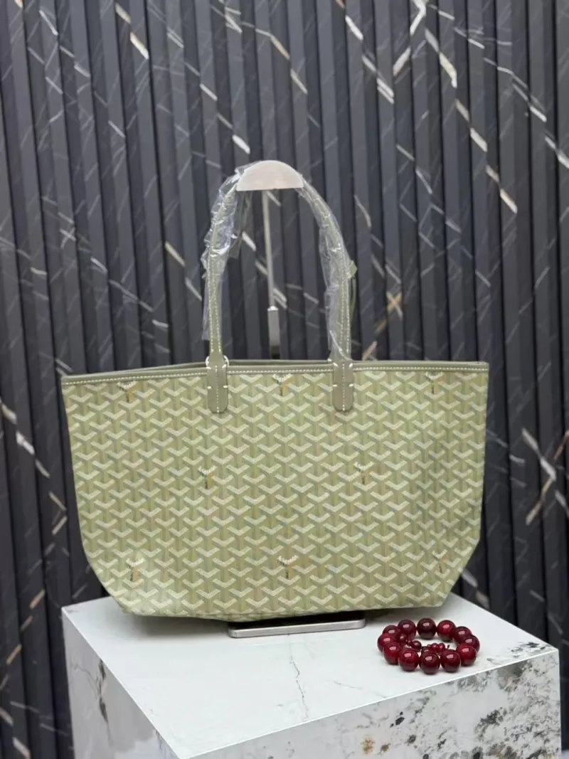Alternative view of Goyard Light Green Tote Bag with Attached Pouch