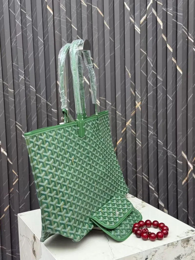 Alternative view of Goyard Green Tote Bag with Pouch